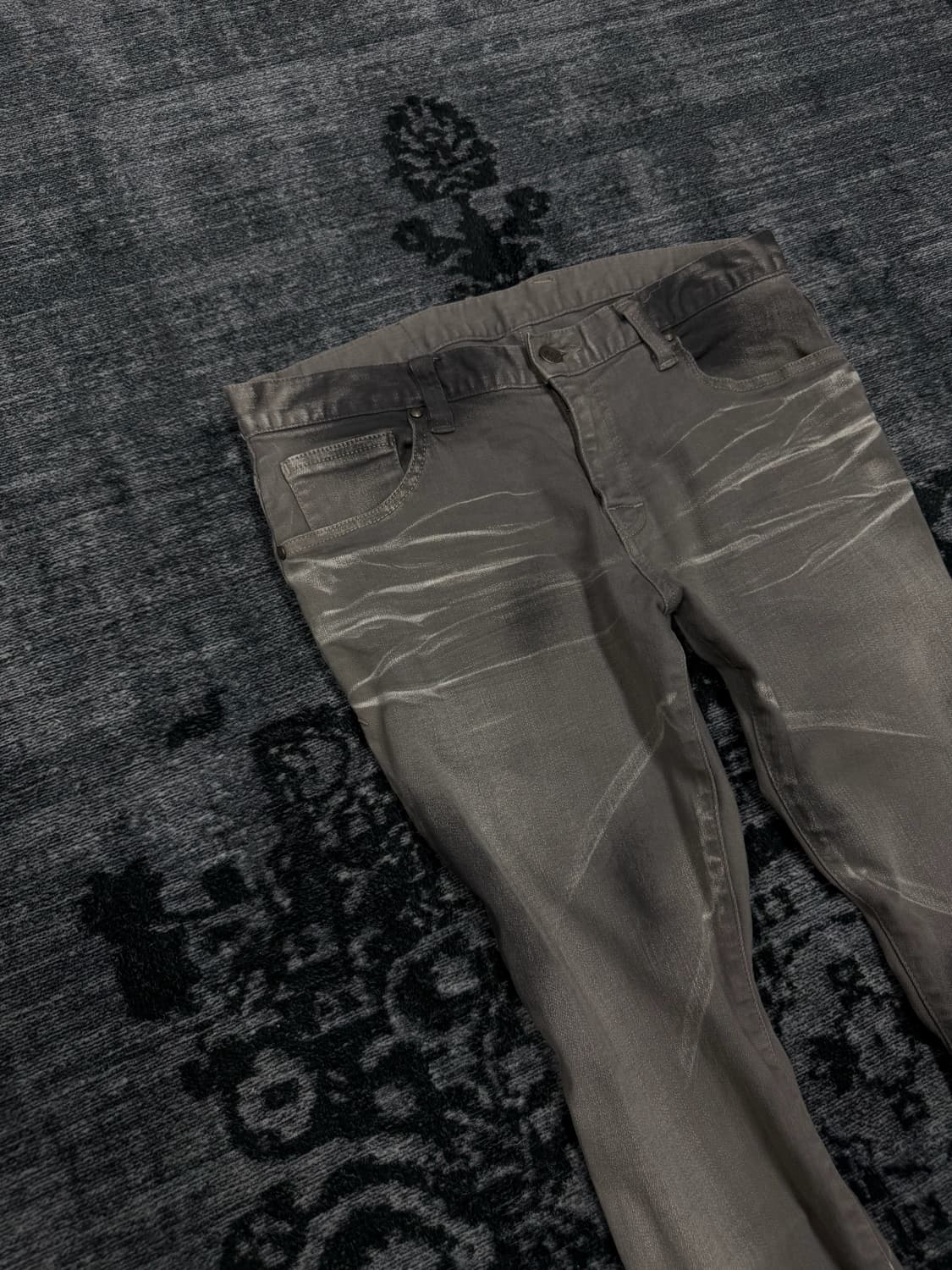 Tornado mart dark washing grey flare den 상품이미지3