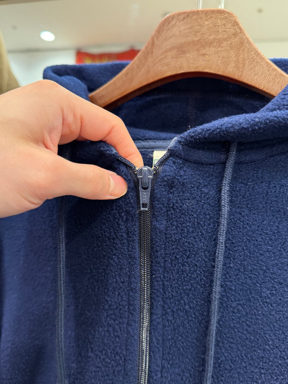 90s L.L.Bean 엘엘빈 하프넥 쿼터 집업 플리스 후드 (USA) 상품이미지4