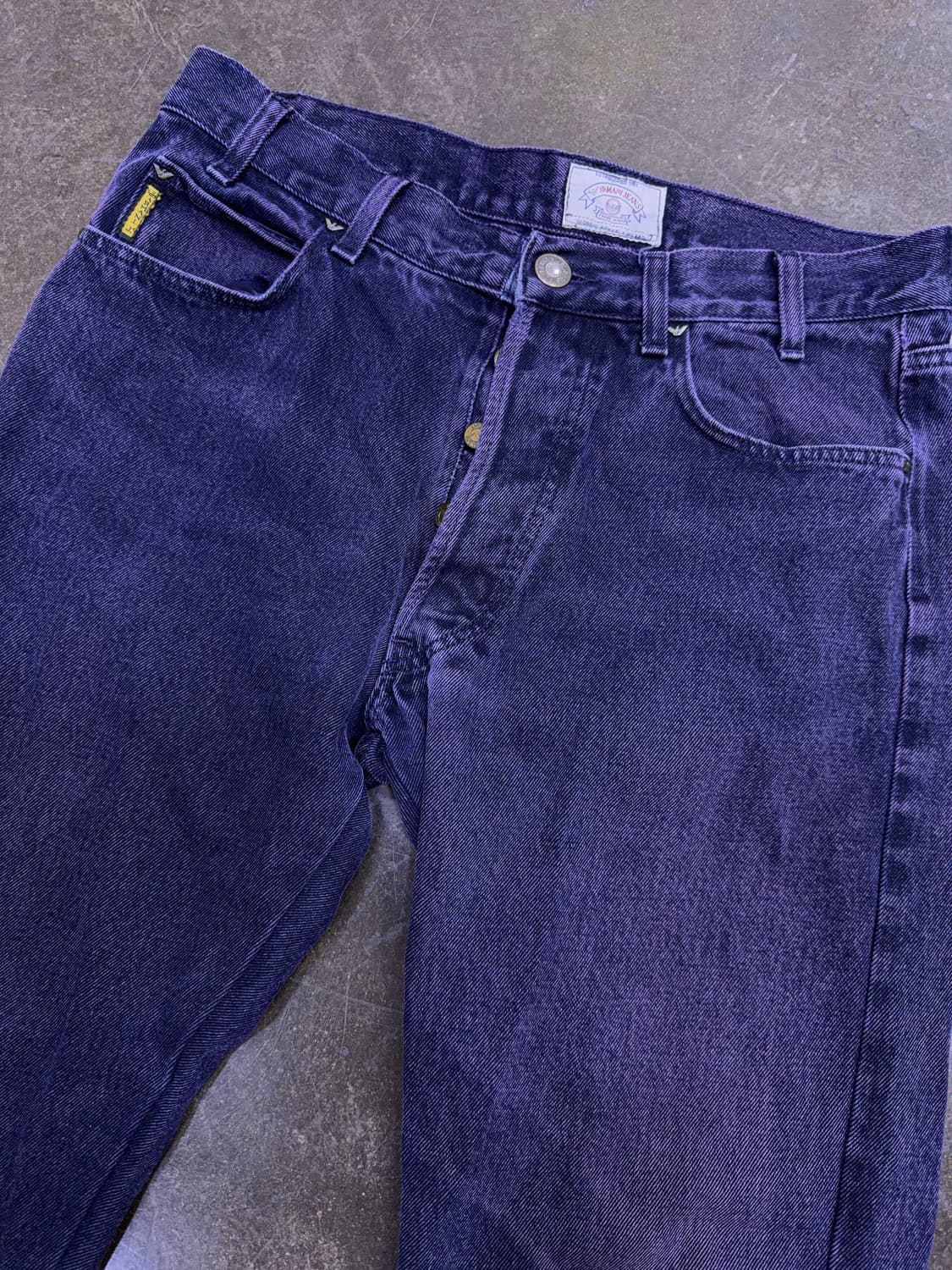 아르마니 알마니 빈티지 레귤러핏 퍼플 워싱 데님팬츠 33 상품이미지2