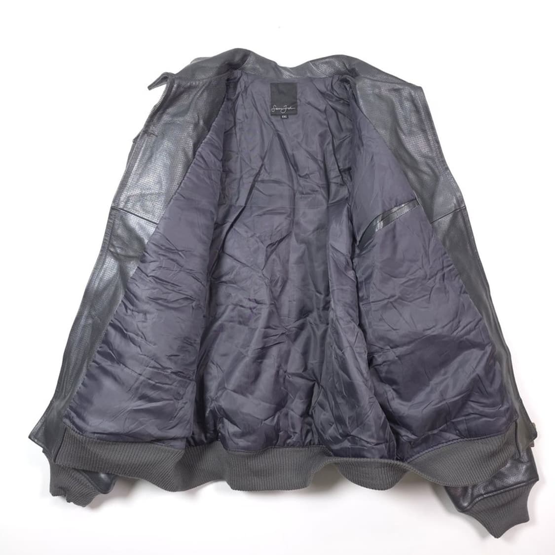 션존 Y2K 올드스쿨 펀칭 리얼 레더 자켓 XXL 상품이미지7