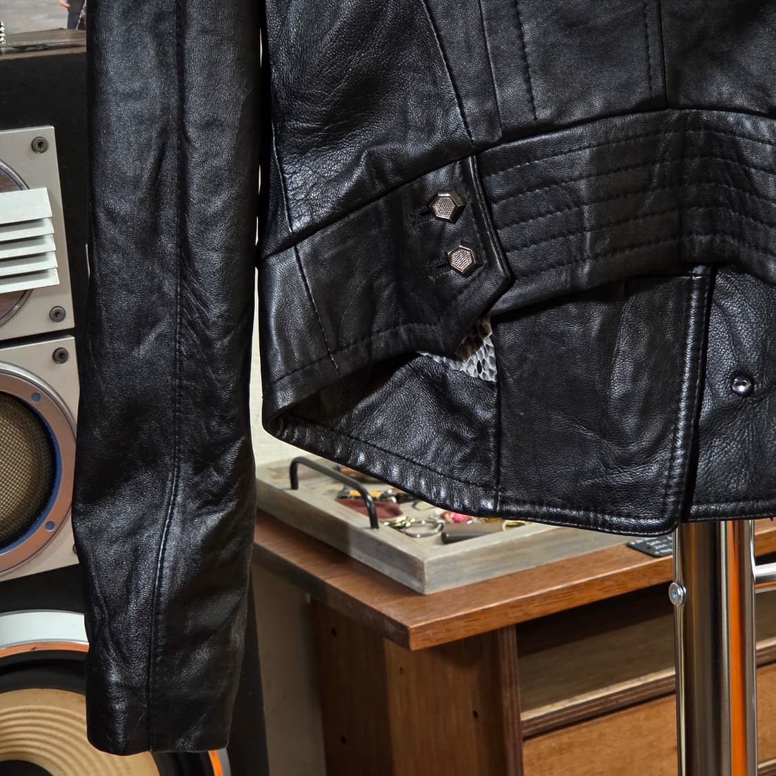 빈티지 나폴레옹 무드 더블버튼 양가죽 자켓 상품이미지7