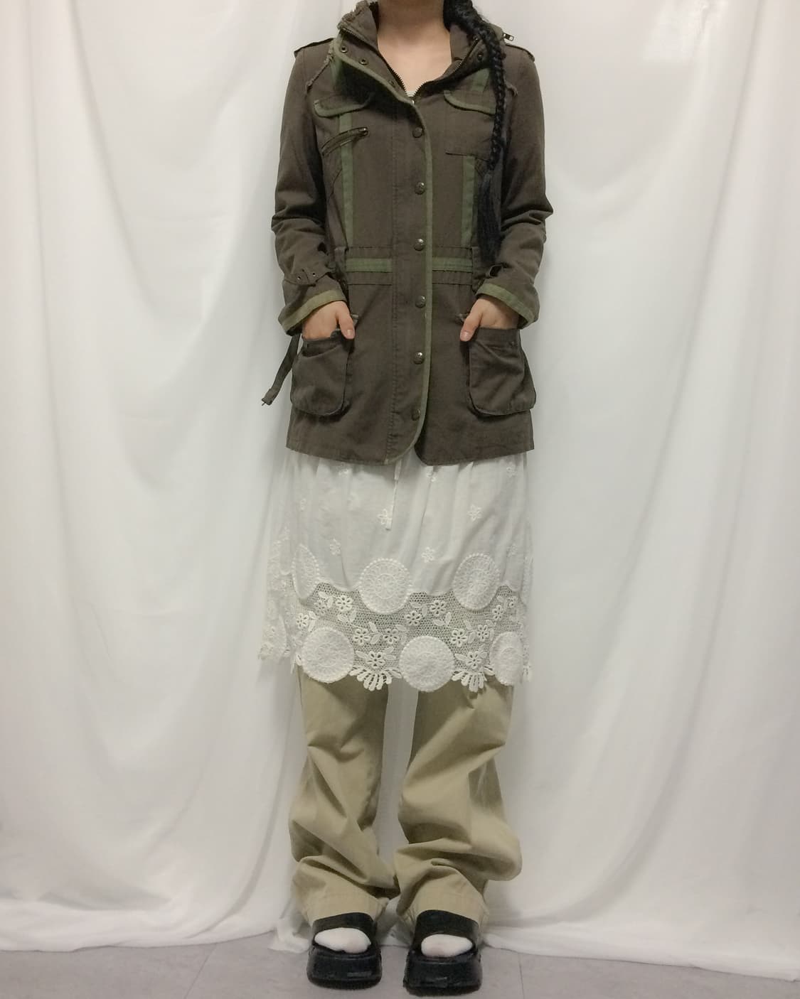 Multi pocket line detail high neck jacke 상품이미지6