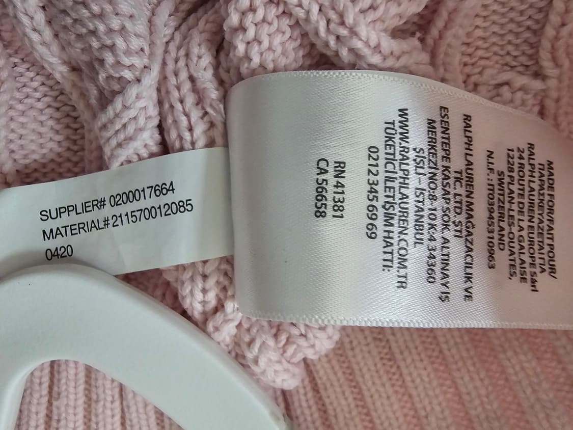 폴로 랄프로렌 꽈배기 케이블니트 딸기우유 M 상품이미지7