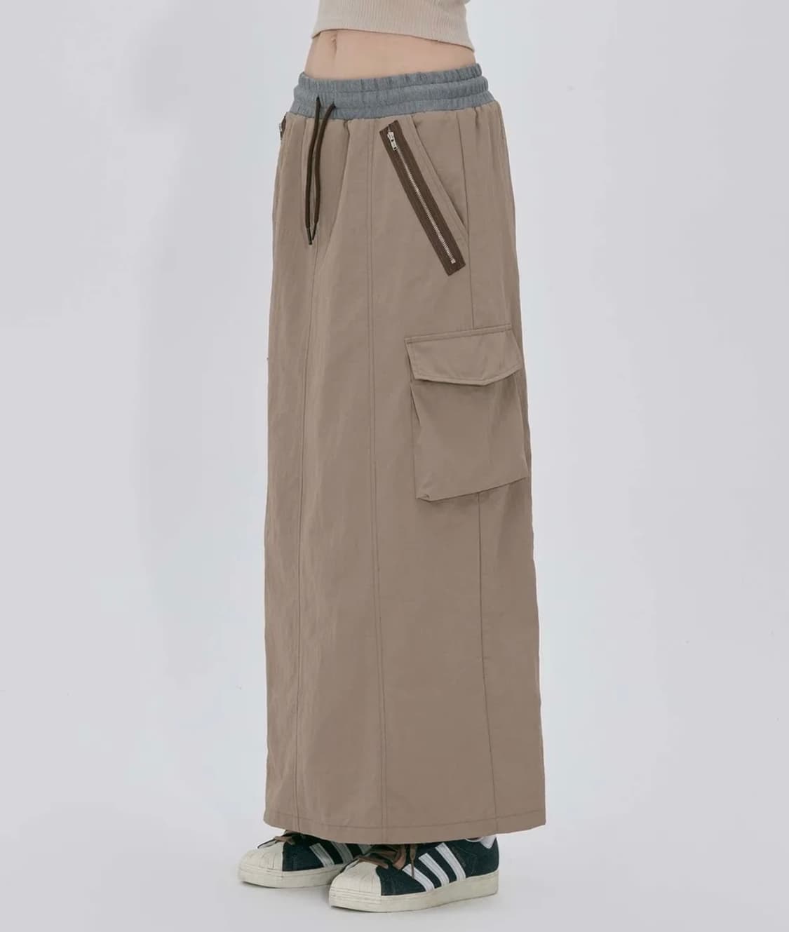 스컬프터 밴딩 맥시 스커트 모카 상품이미지1