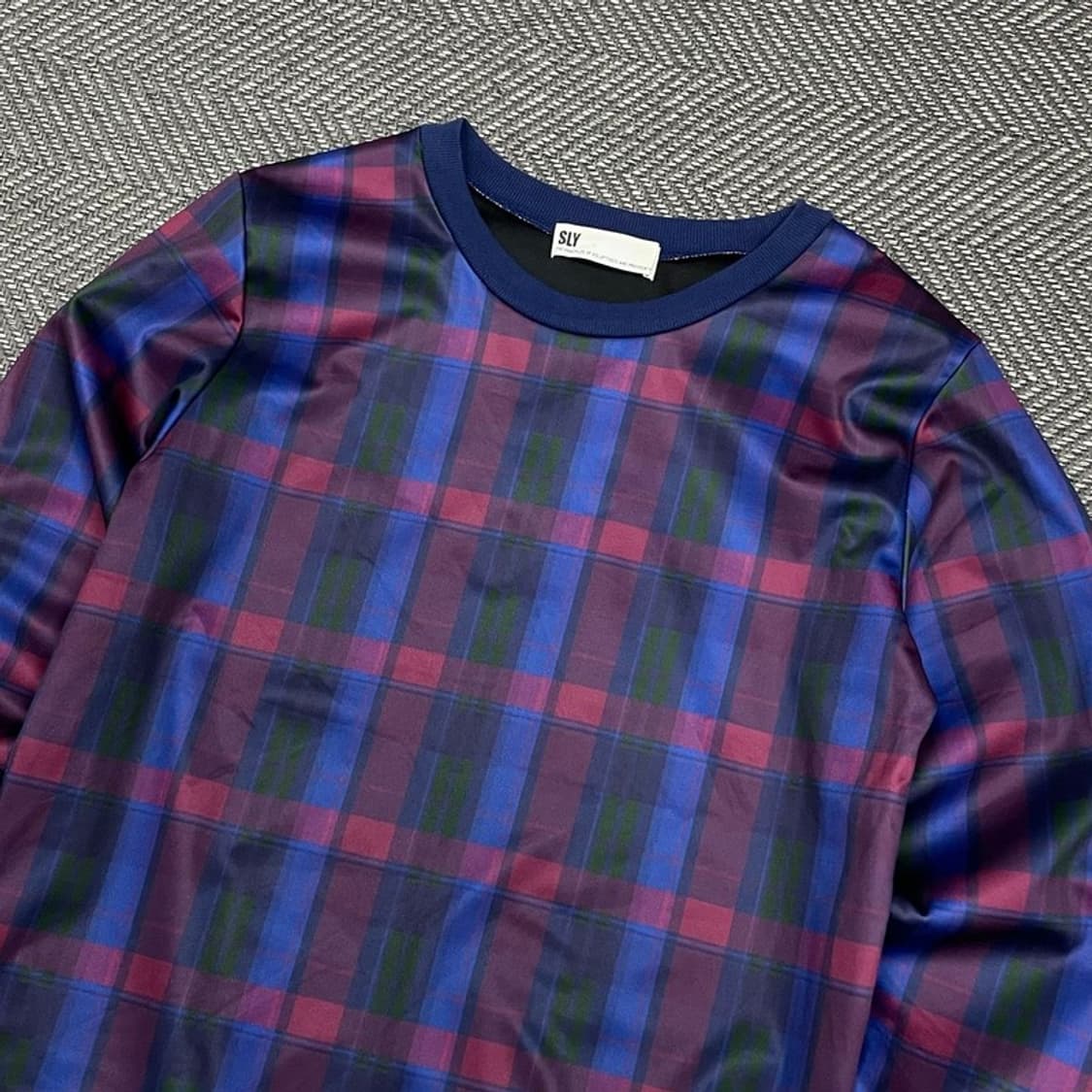 SLY 체크 패턴 맨투맨 v0226 상품이미지3