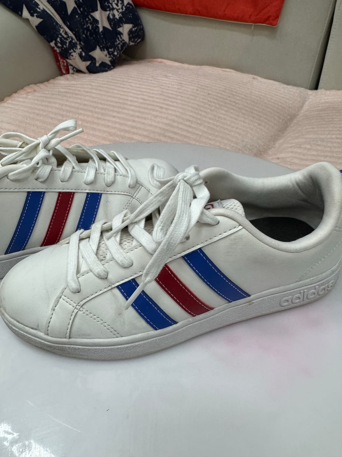 adidas 아디다스 삼선 스니커즈 (화이트,블루,레드) 상품이미지3