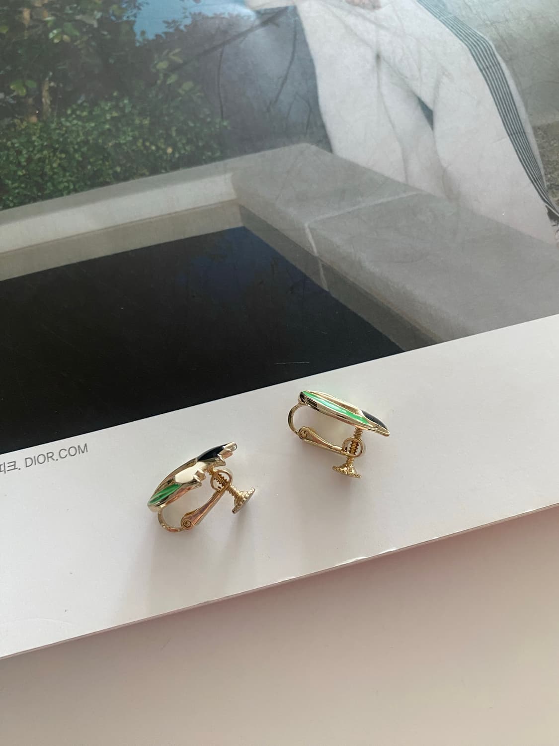 빈티지 튤립 꽃 귀찌 귀걸이 상품이미지3