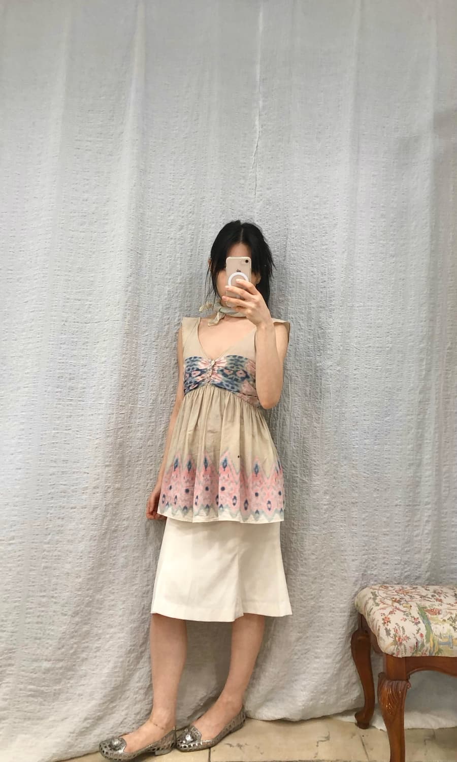 Soft tie-dye empire blouse 상품이미지5