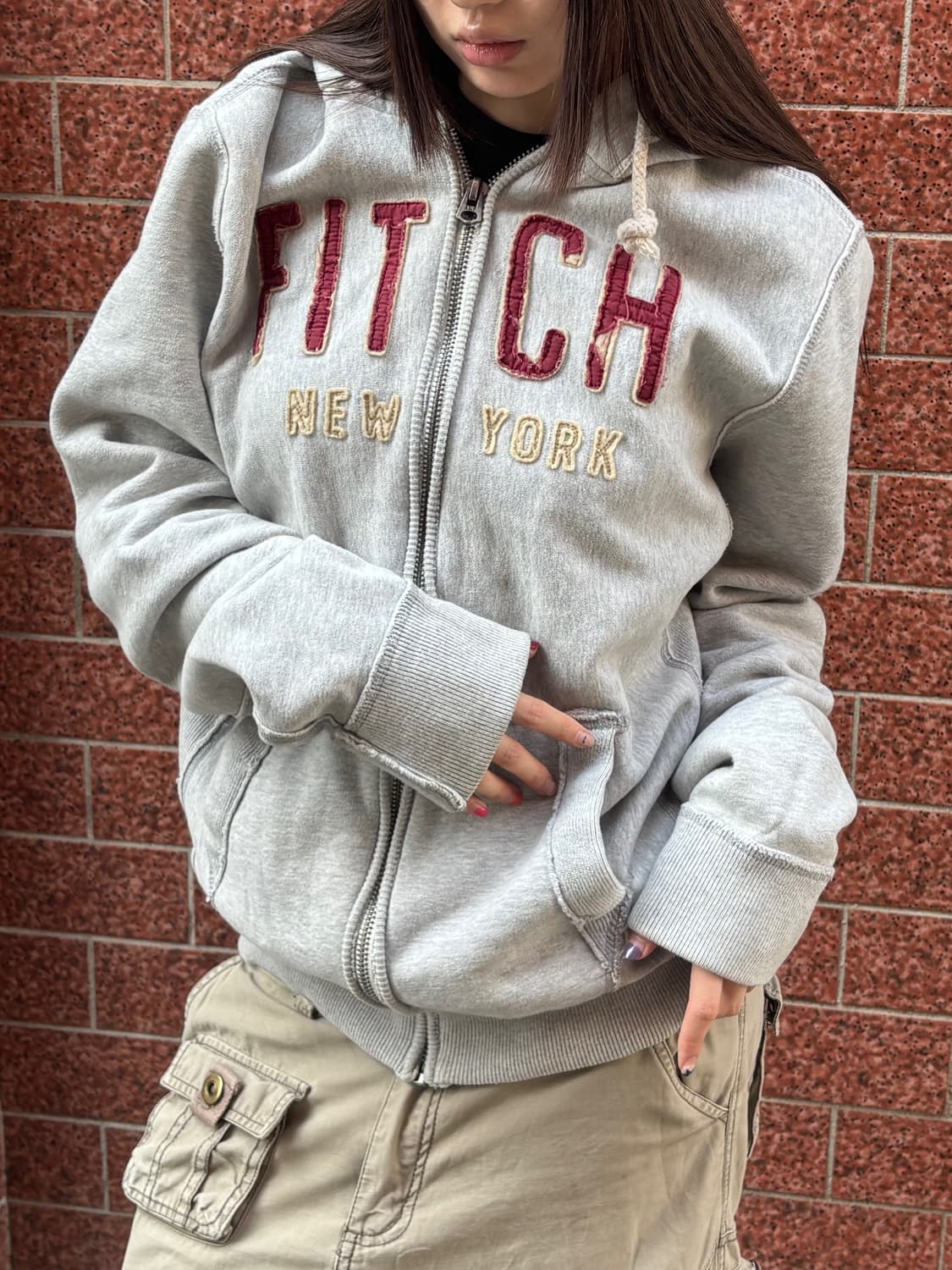Abercrombie 뉴욕 로고 후드집업 상품이미지3