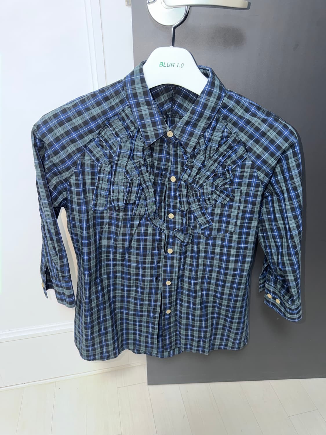 Eonts 에옹쓰 해비타트 프릴 체크 셔츠 상품이미지3