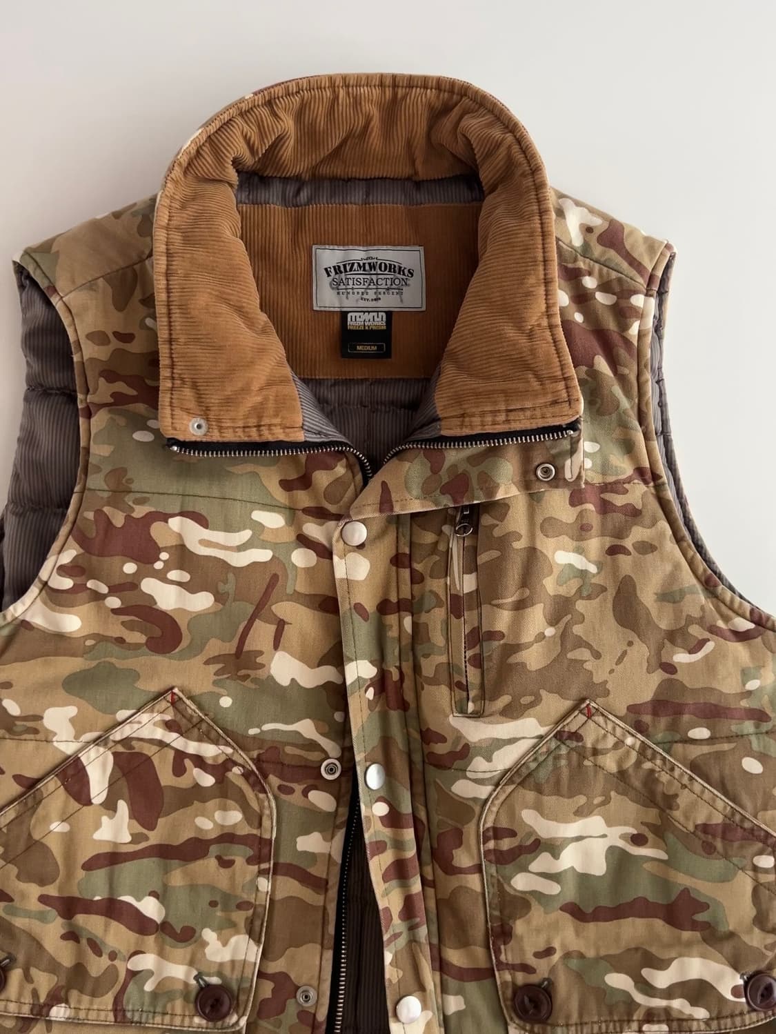 프리즘웍스 카모플라주 퀼팅 베스트 M 상품이미지3