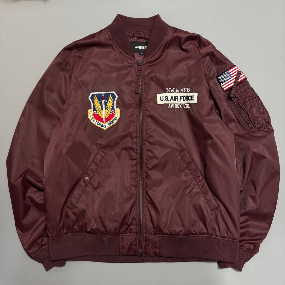 아비렉스(AVIREX) 버건디 양면 패치 썬더버드 MA-1 플라이트 자켓 상품이미지9