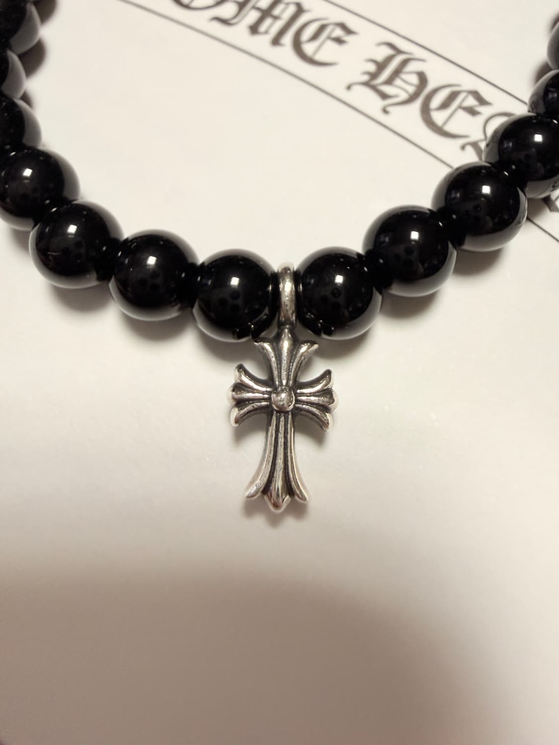 크롬하츠 크로스 스택 6mm 비즈 블랙 오닉스 상품이미지2