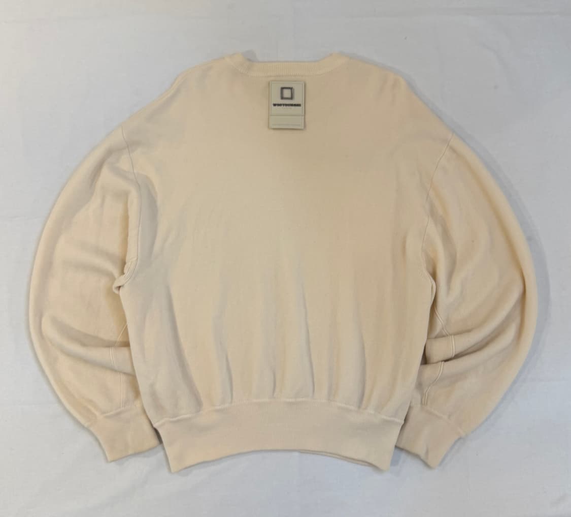 22시즌) 우영미 레더 패치 텍션지 울 니트 아이보리 상품이미지1