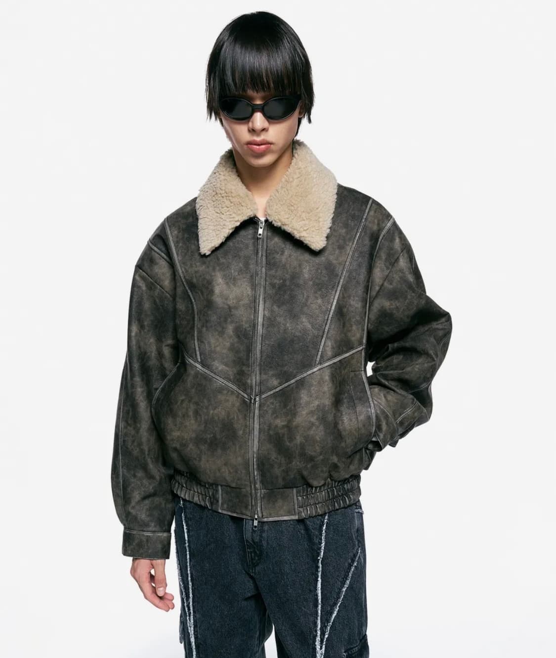 새상품급) 인사일런스 그런지 플라이트 자켓 L 상품이미지2