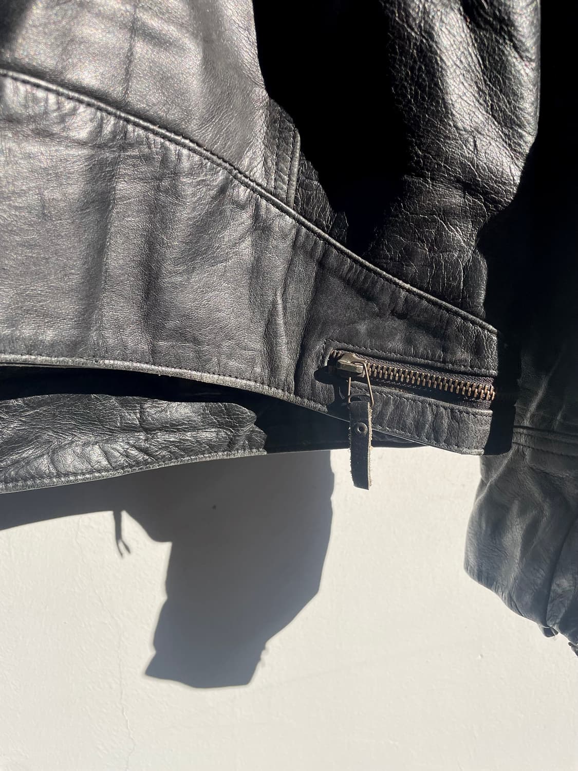 Vintage black biker leather jacket  상품이미지9