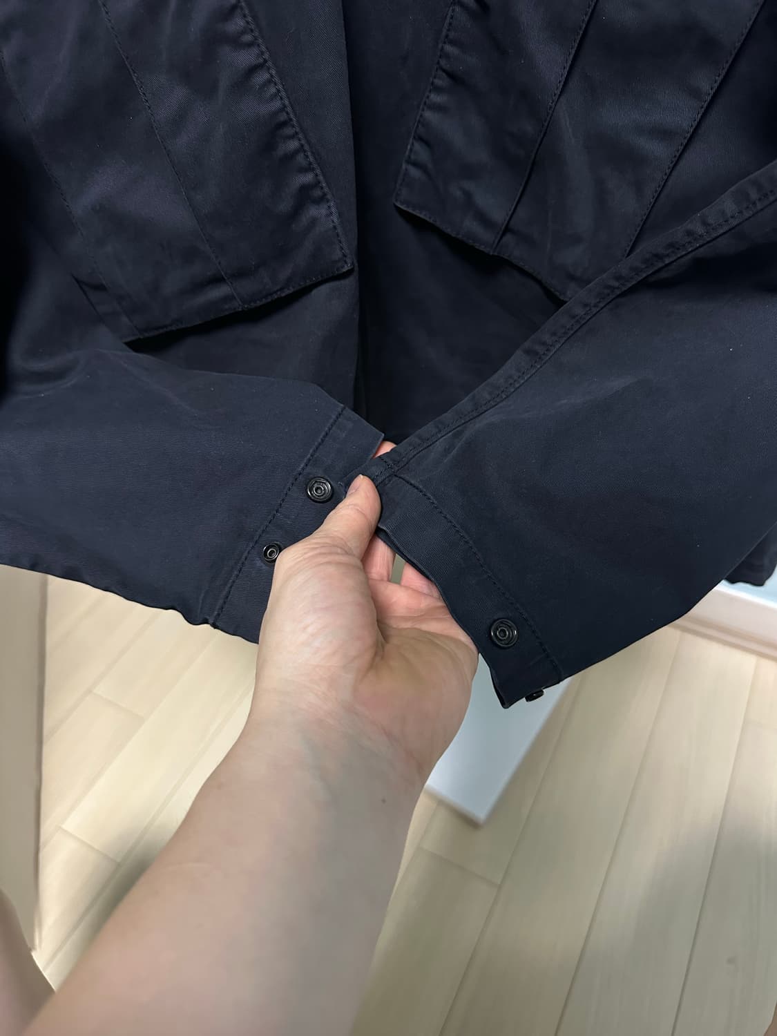 스톤아일랜드 와펜아노락오버셔츠 후드자켓 블랙 M 새상품급 상품이미지9