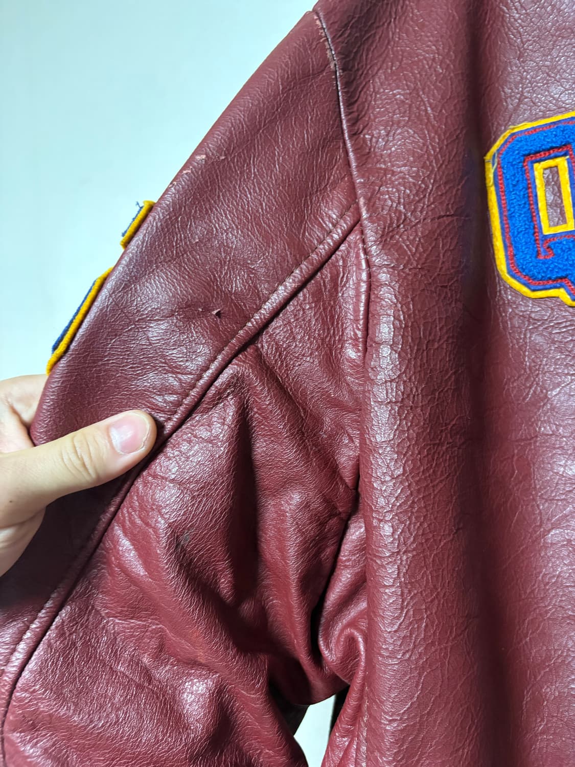 95 퀸스 바시티 레더 자켓  상품이미지4