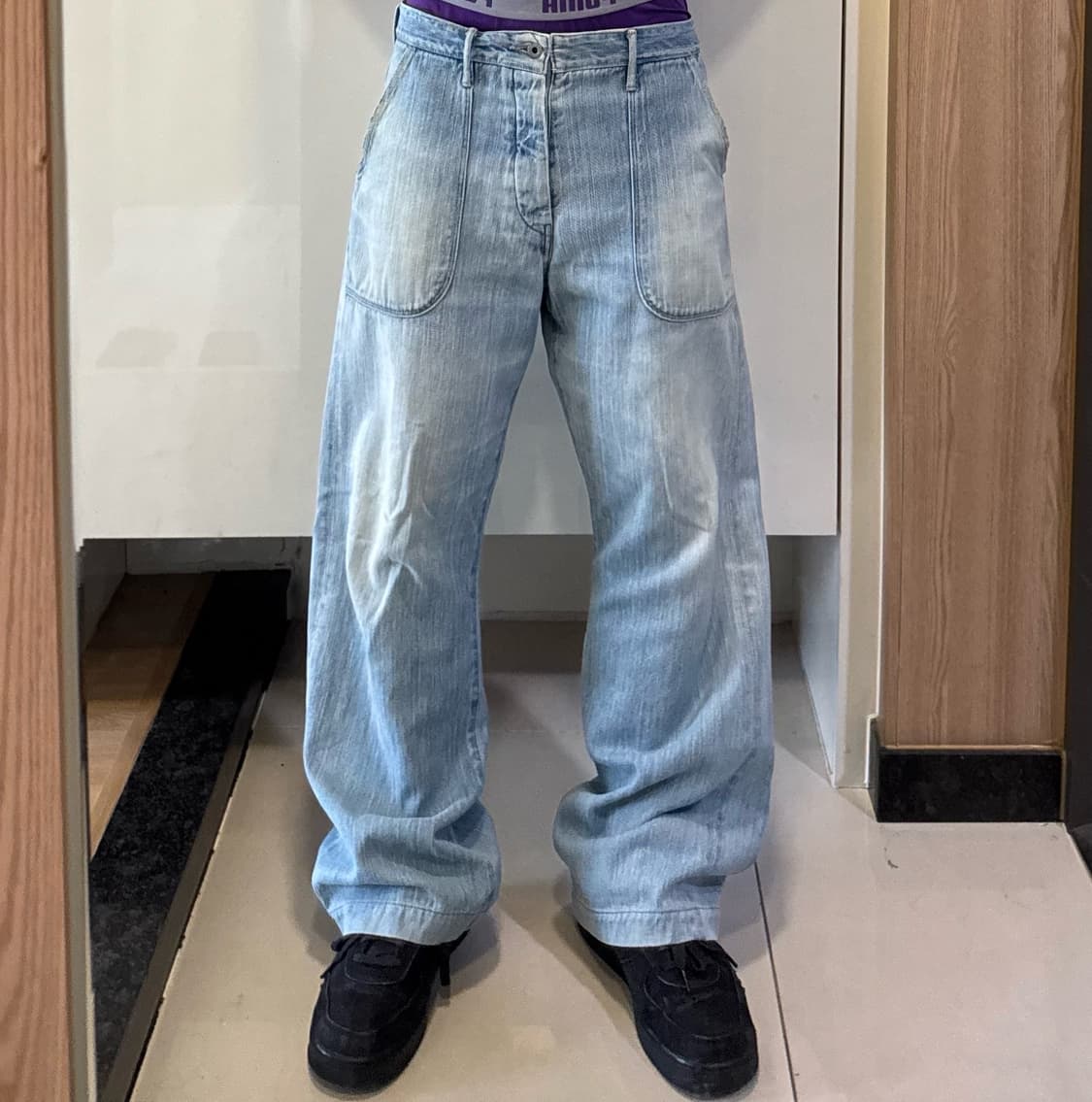 캐피탈 사이드 지퍼 퍼티그 데님 상품이미지1