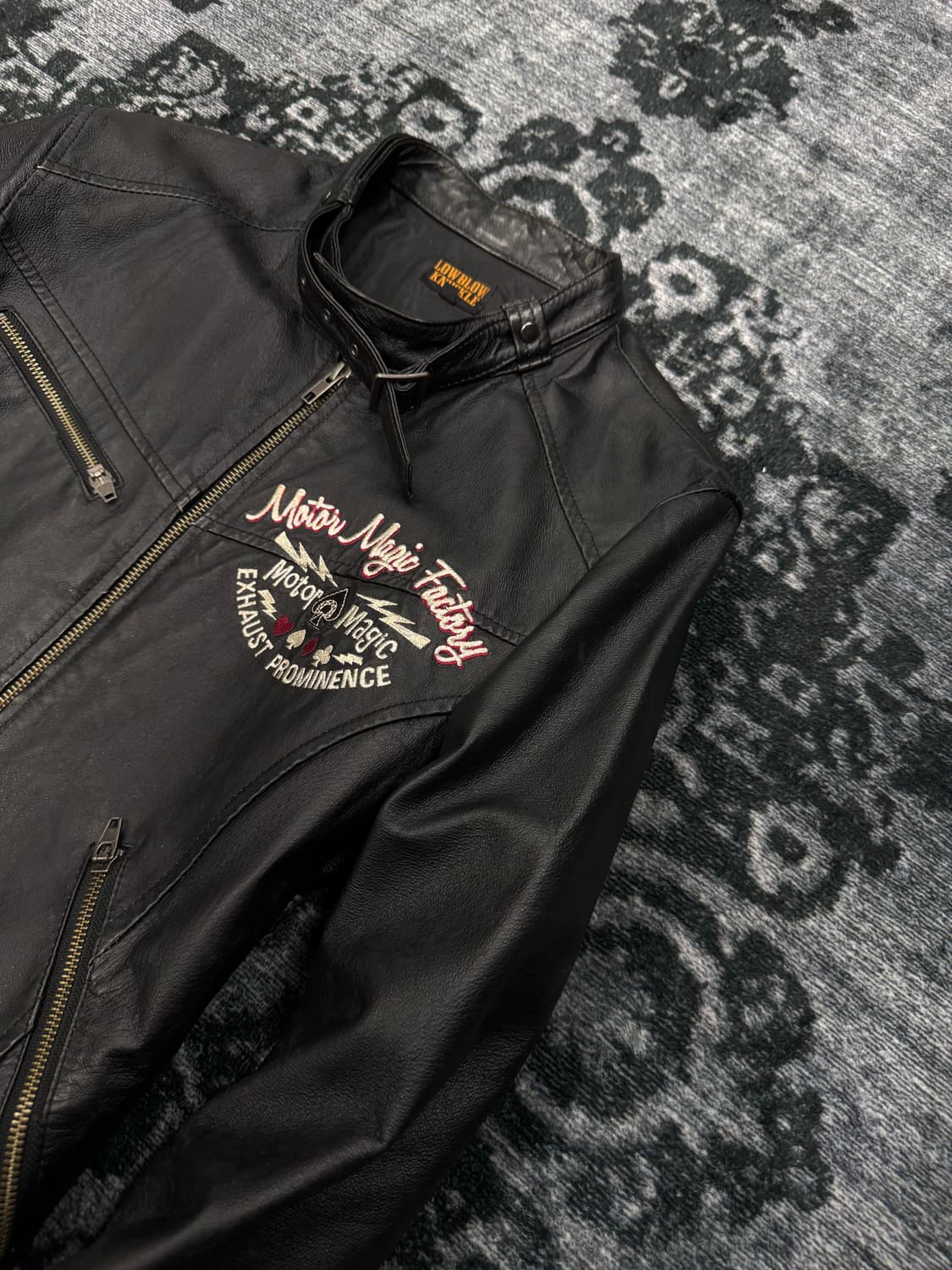 Low blow knuckle biker leather jacket 상품이미지4