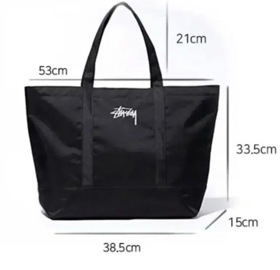 Stussy 스투시 자수로고 블랙 에코백 가방 상품이미지5