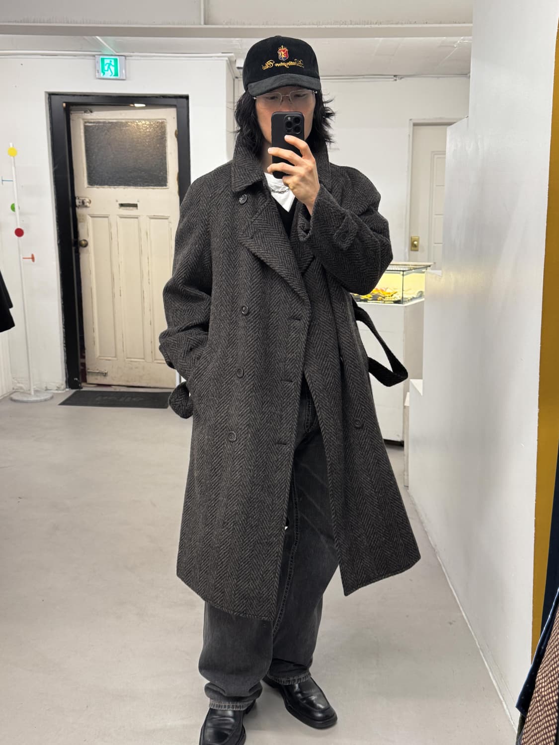 헤링본 트위드 코트 상품이미지2