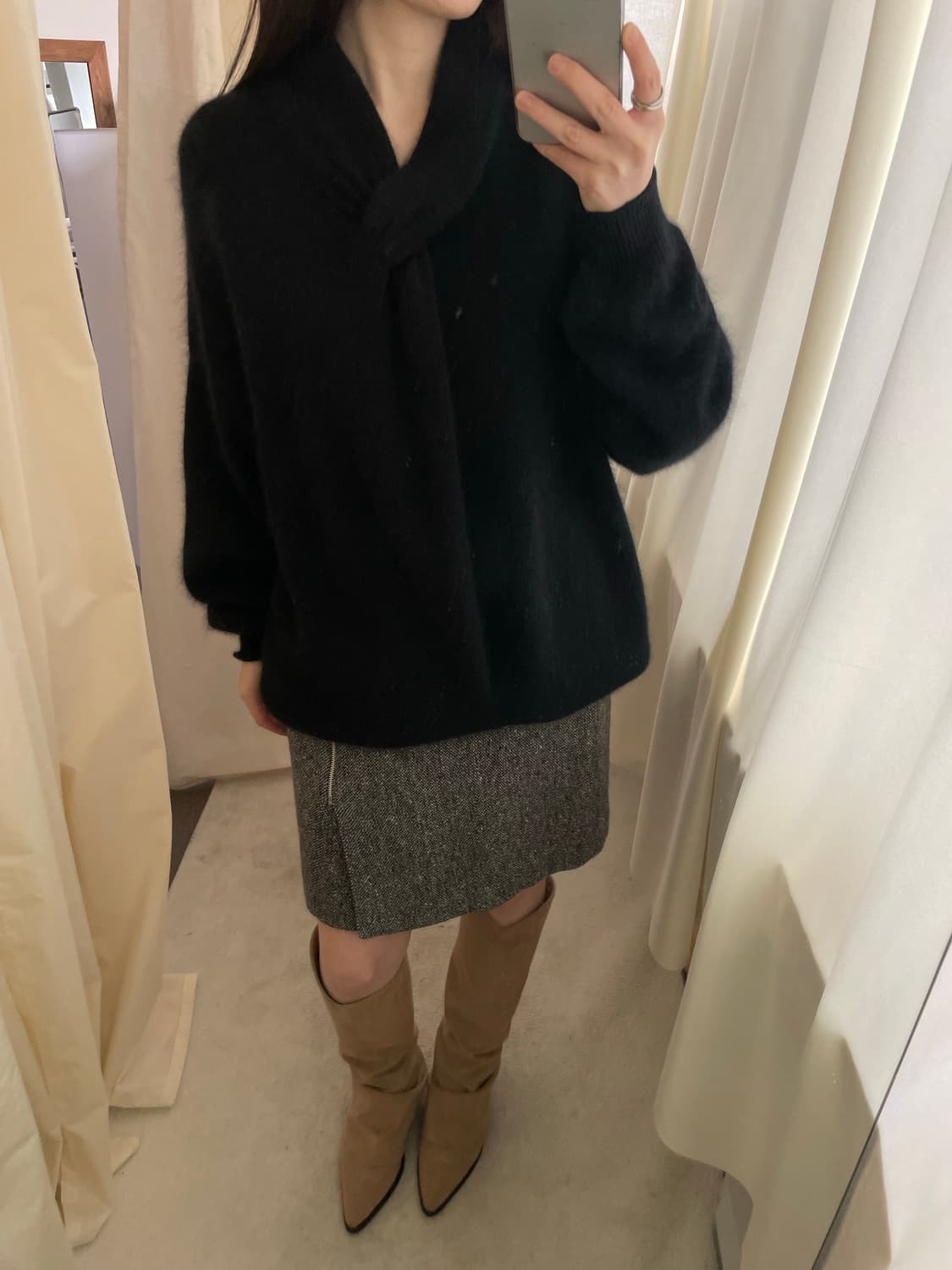 vintage wool zip-up skirt 상품이미지7