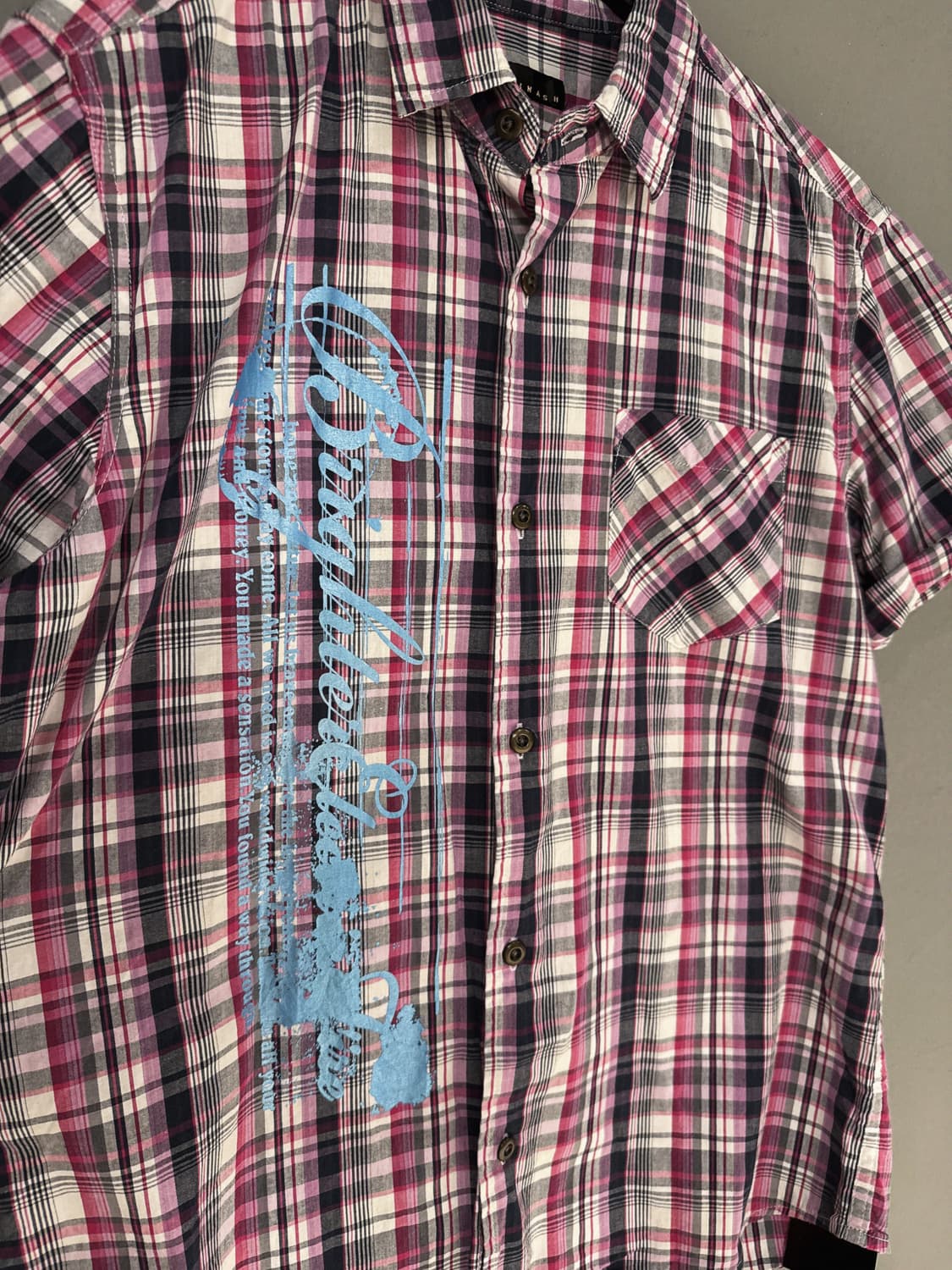 lettering point check pattern shirt 상품이미지6
