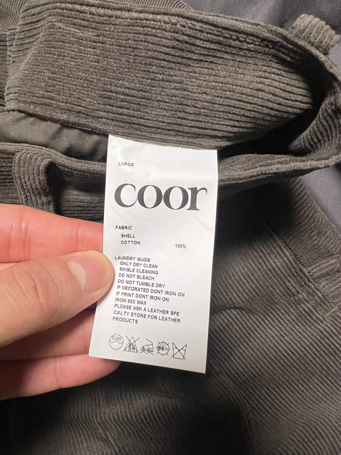 [쿠어] 코듀로이 패널드 라운딩 팬츠 (신더그레이) L 상품이미지5