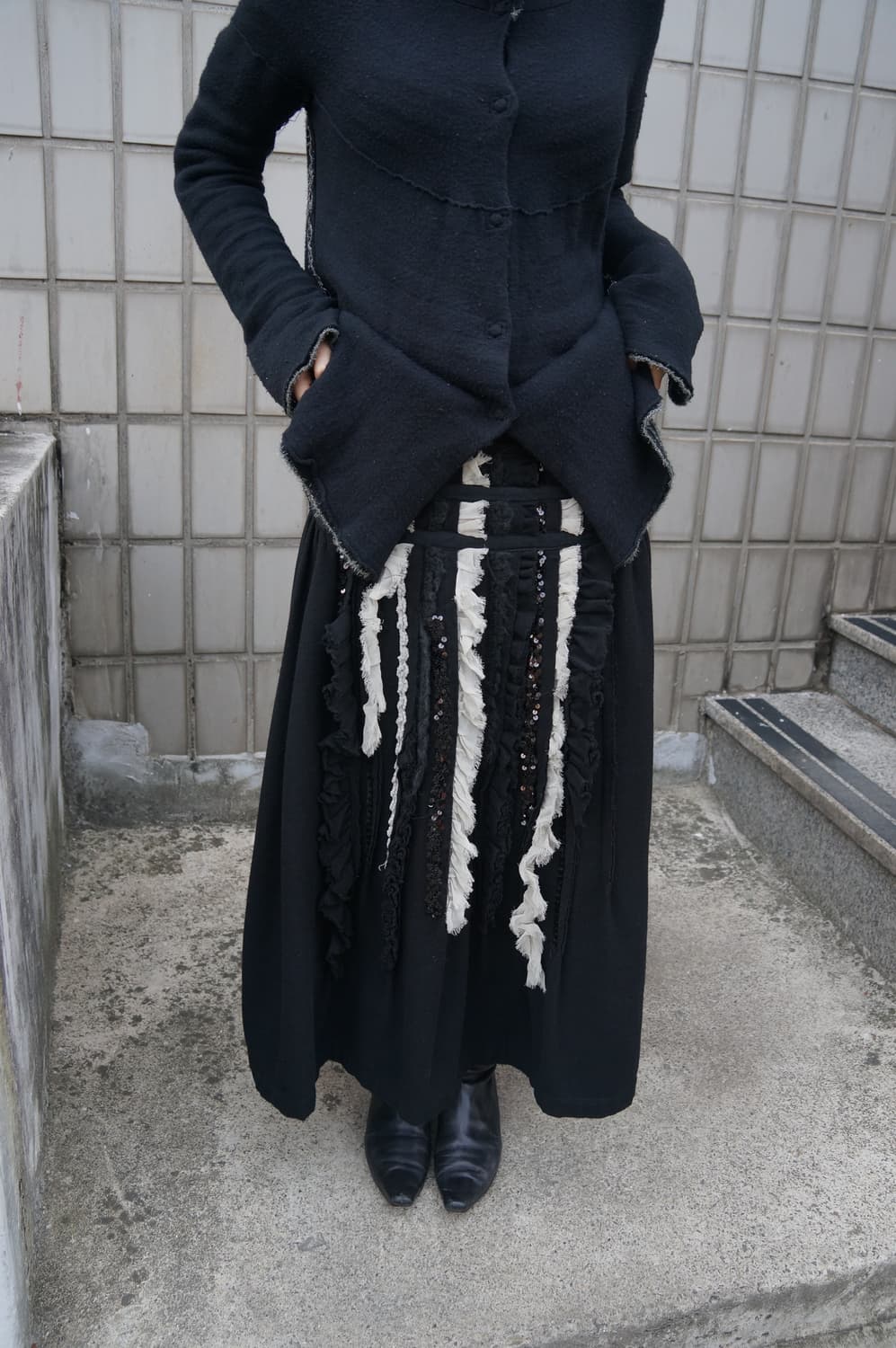 꼼데가르송 트리콧 비즈 스커트 상품이미지2