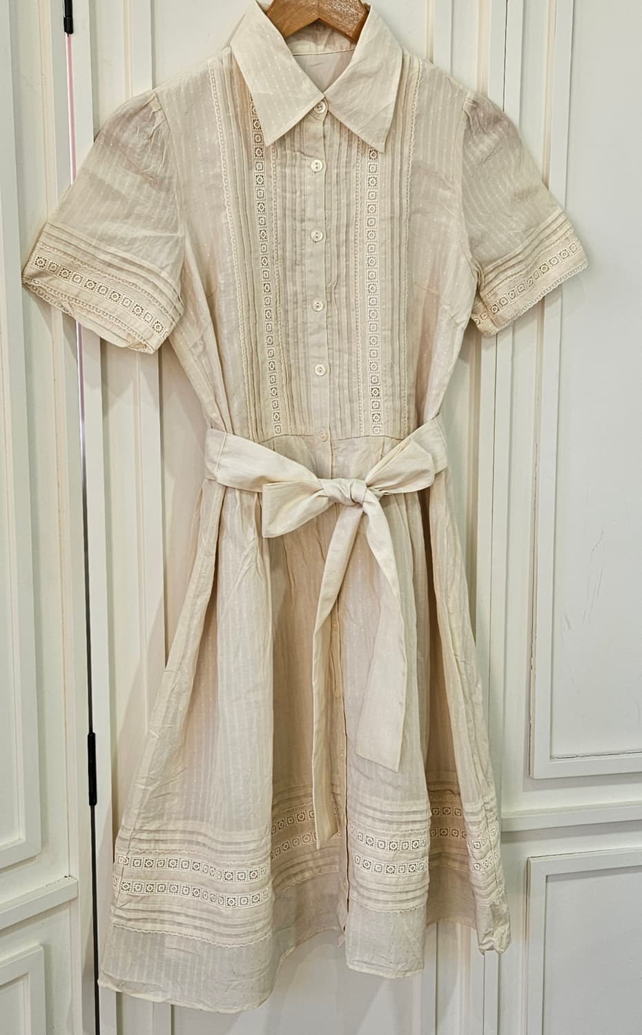 레이스 핀턱 리본 원피스 상품이미지2