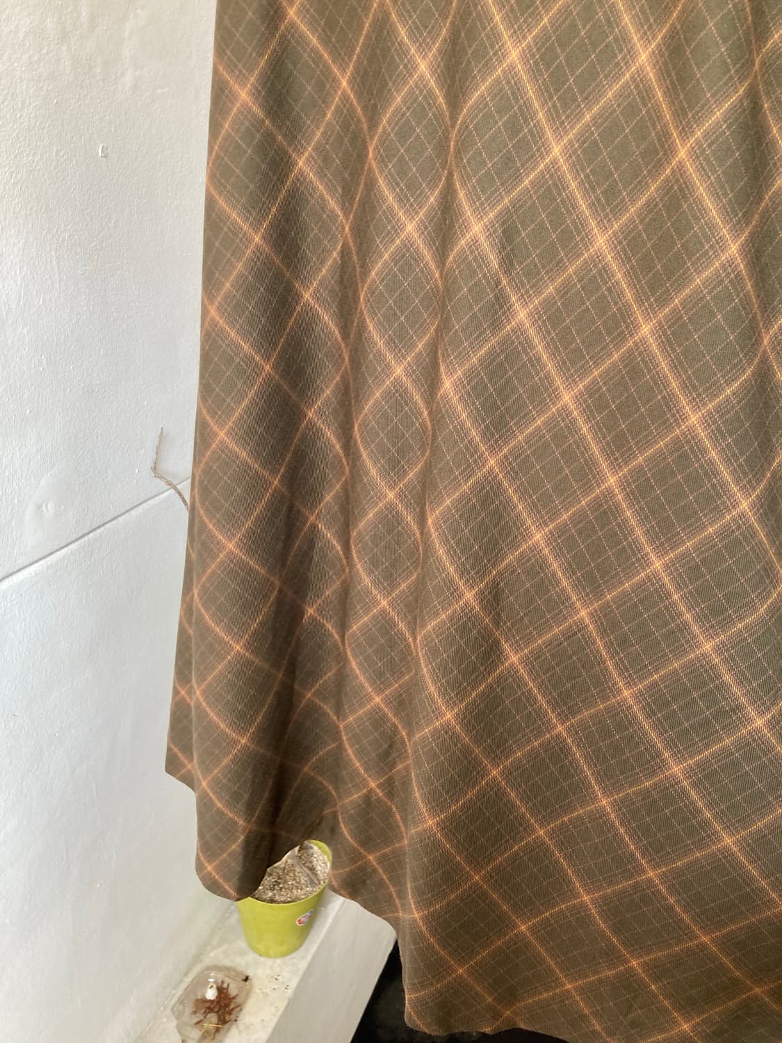 울 브라운 체크 롱스커트 상품이미지3