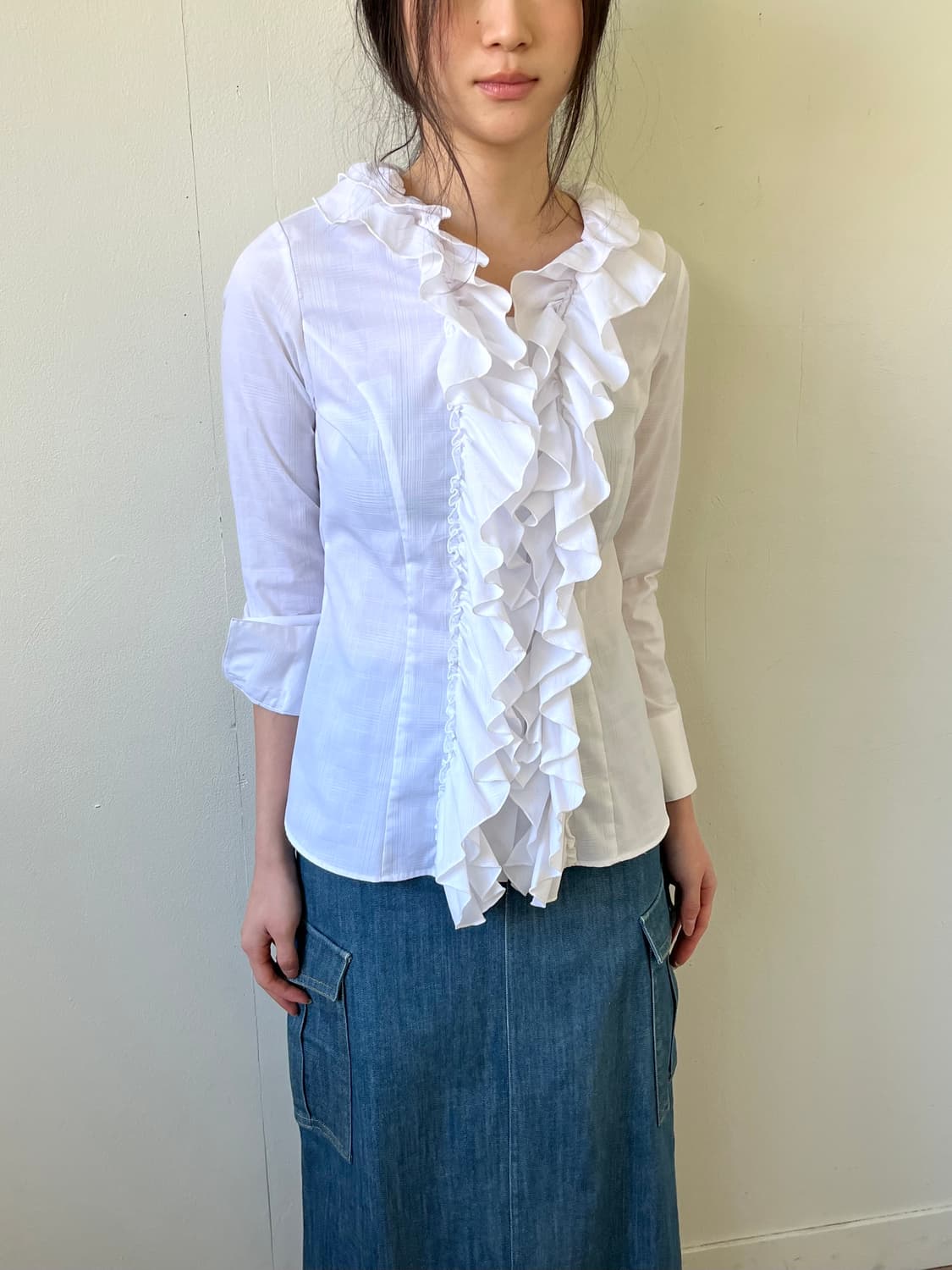 SHIRTS CODE 화이트 프릴 셔츠 상품이미지4