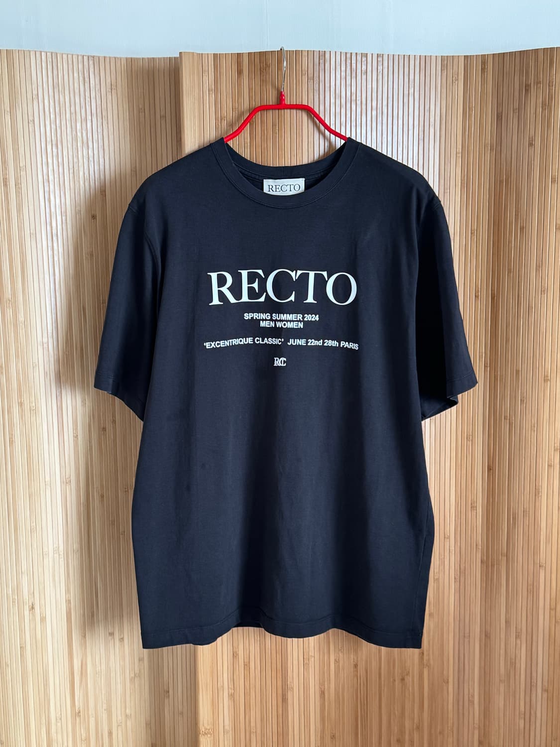 미착용급 RECTO 24SS 시그널로고 티셔츠 블랙 L / 신세계 강남  상품이미지5