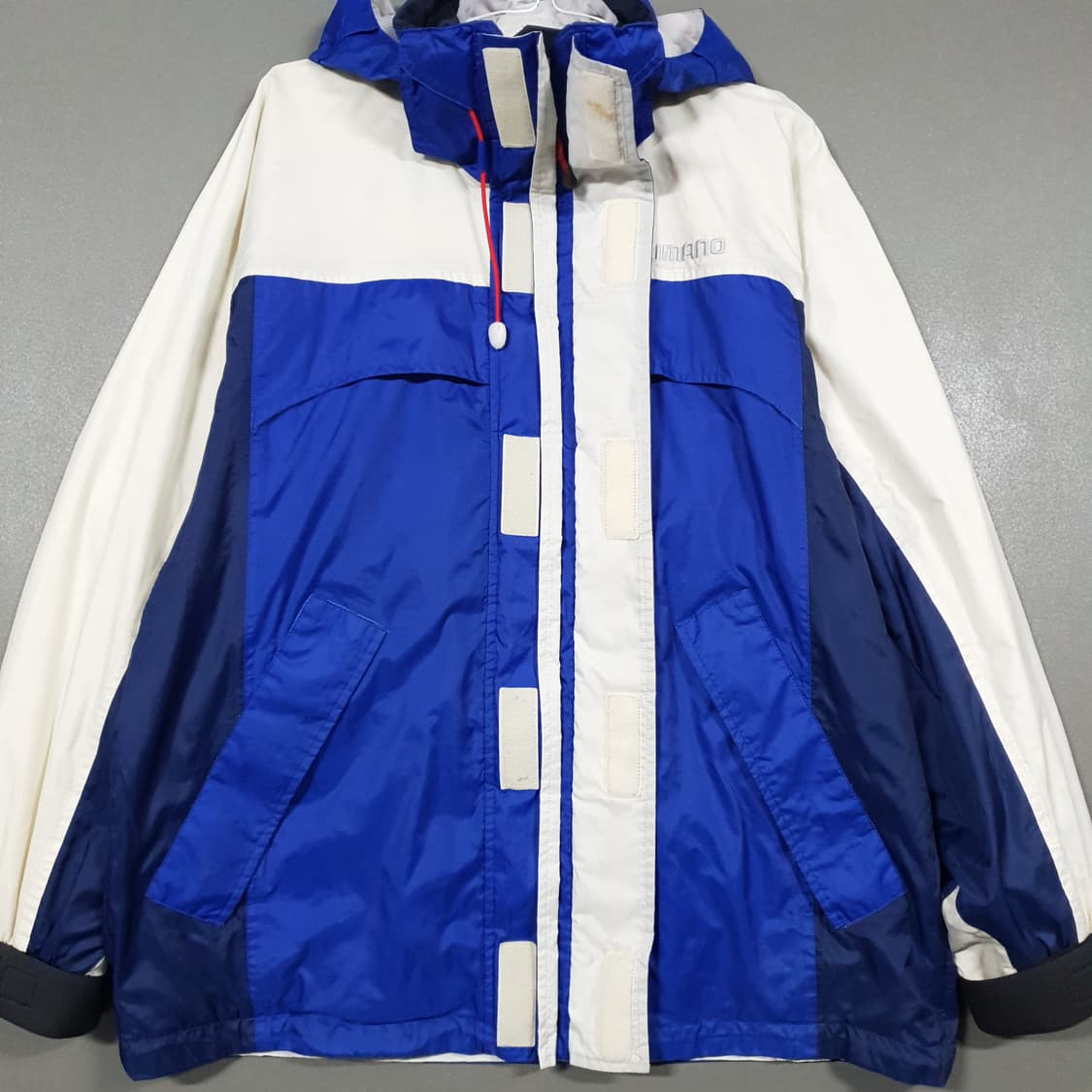 실측 2XL) 시마노 드라이쉴드 NP 마린 배색 바람막이 후드 자켓 상품이미지6