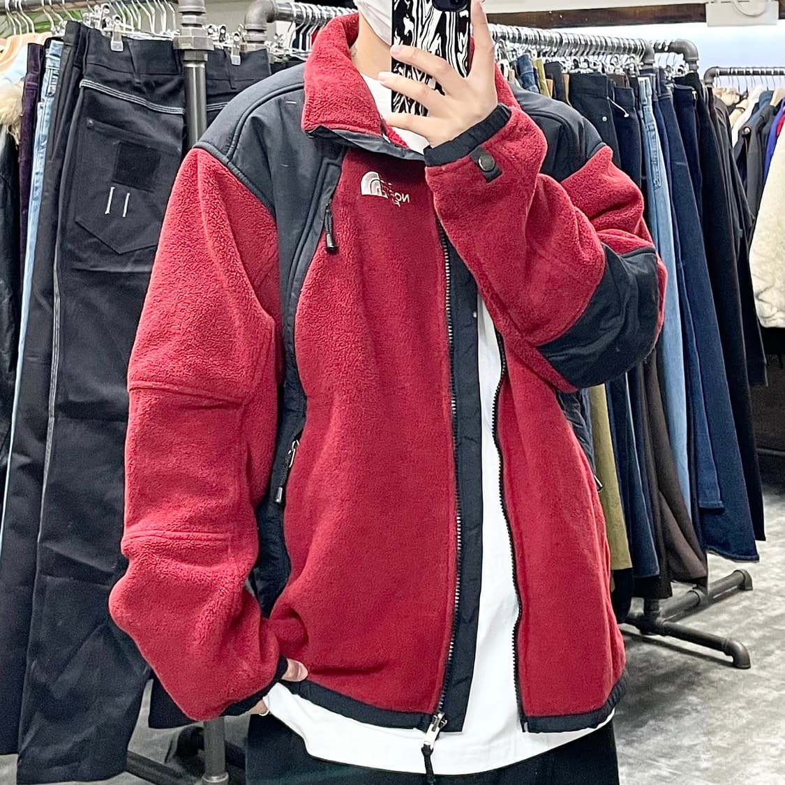 노스페이스 레드 후리스 상품이미지1