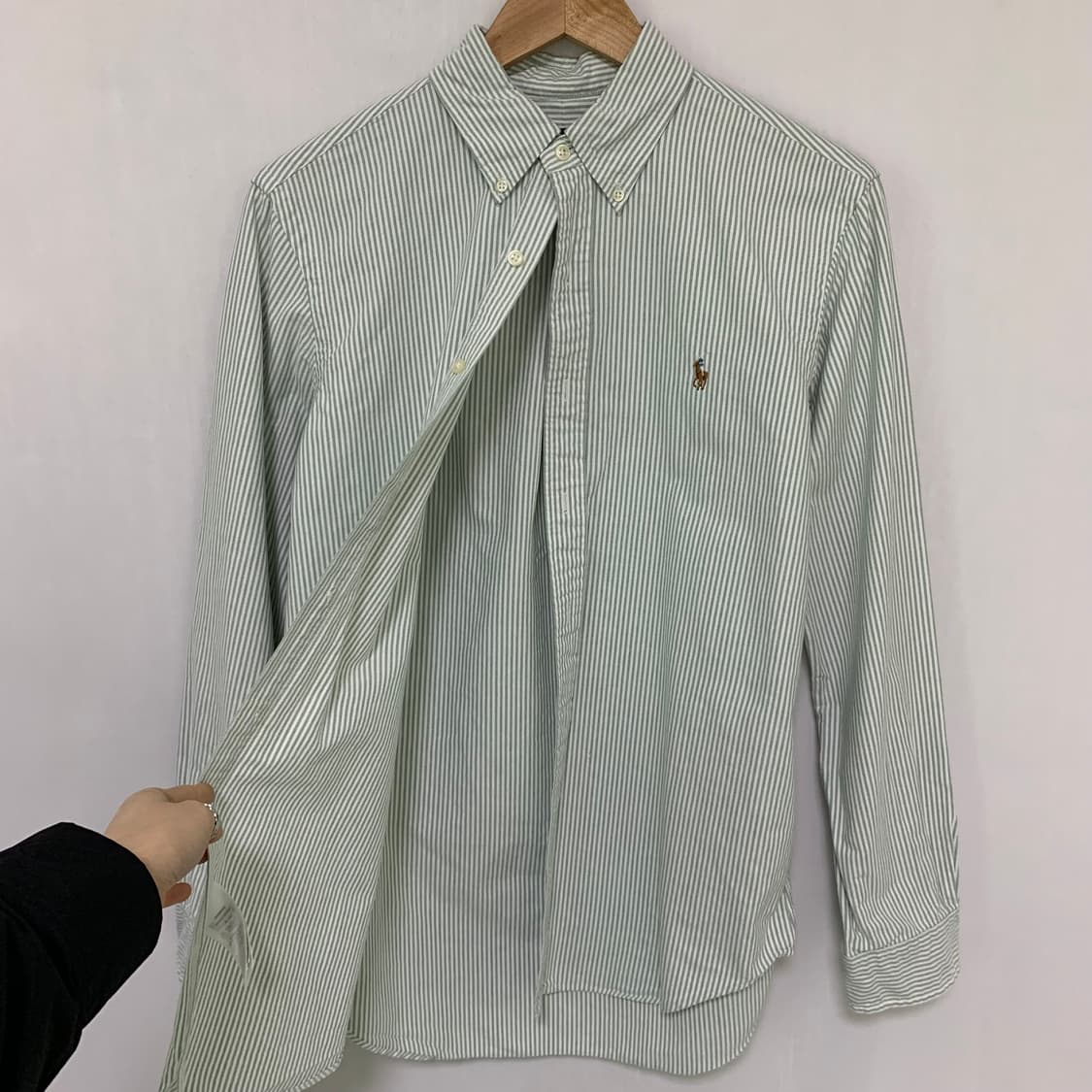 폴로 랄프로렌 스트라이프 민트 셔츠 M 남녀공용 상품이미지5