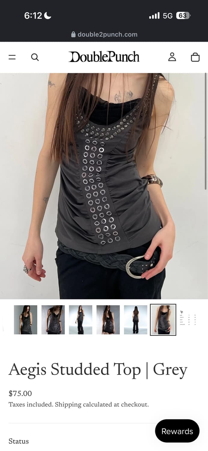 더블펀치 스터드 슬리브리스 그레이 상품이미지2