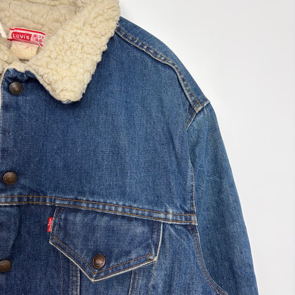 70s 리바이스 데님 셰르파 쉐르파 트러커 자켓 상품이미지4