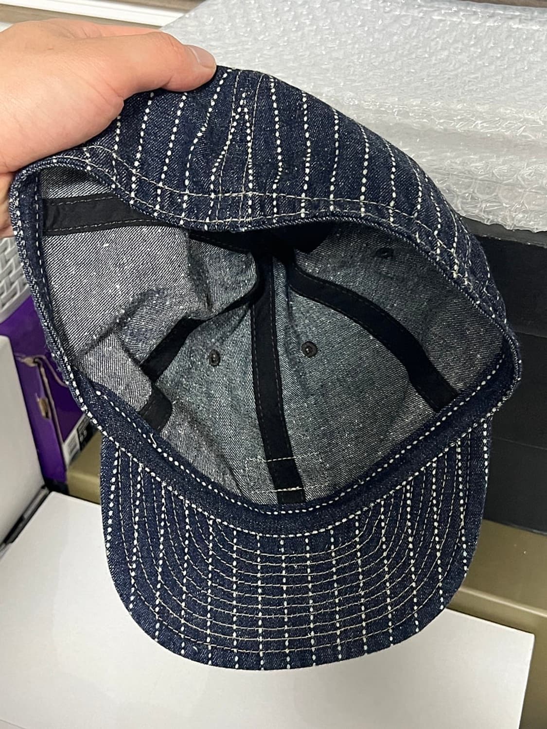 RRL 인디고 도트 스트라이프 데님 서비스캡 L 상품이미지5