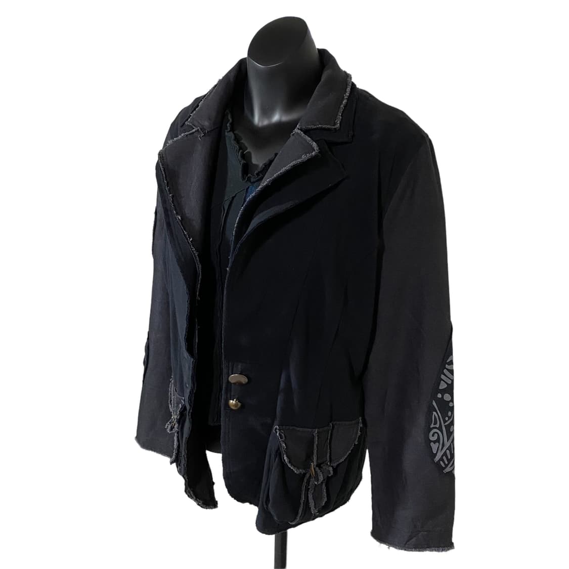 Jeune Dazur 코튼혼방 패치워크 싱글자켓 상품이미지2