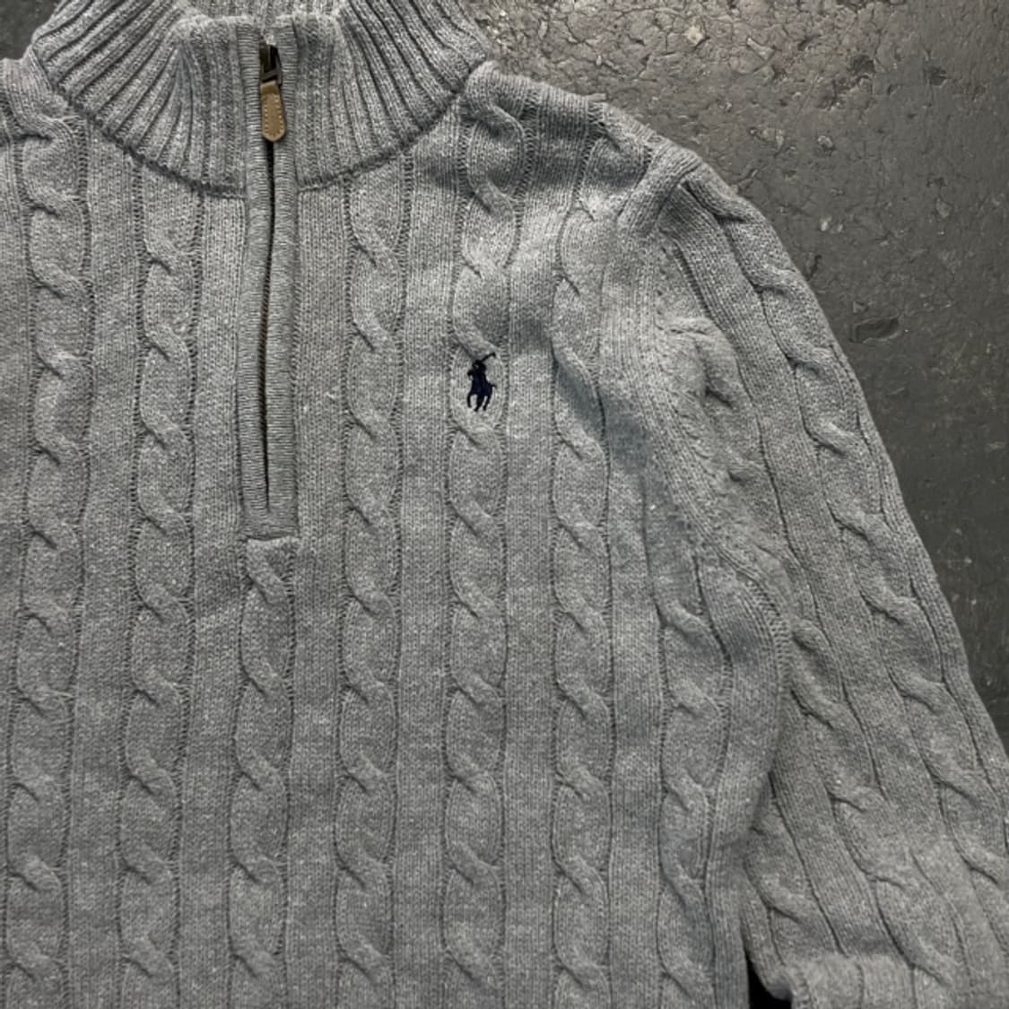 95 폴로 꽈배기 반집업 니트  상품이미지2