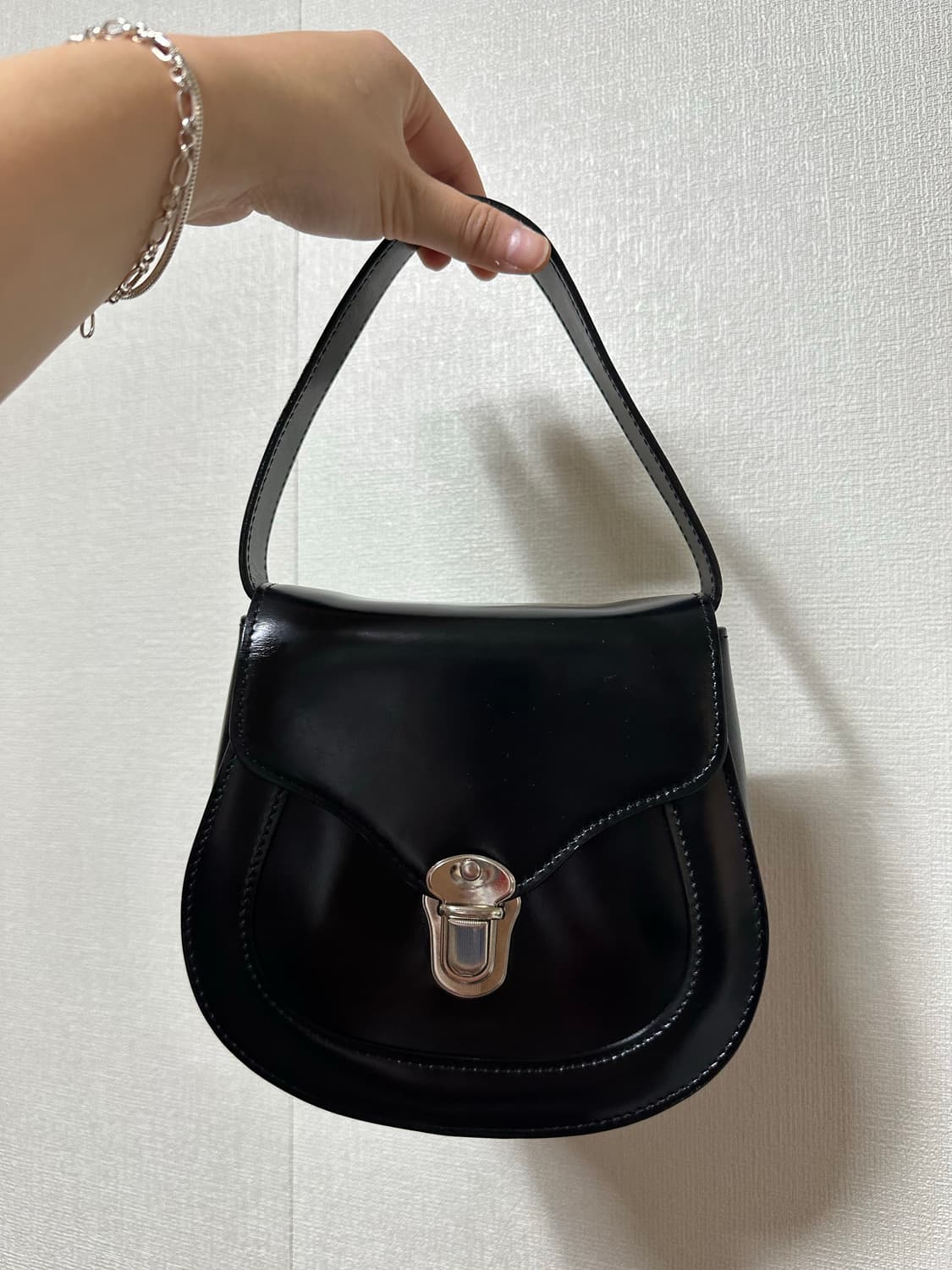 꼼데가르송 폴드 오버탑 미니백 블랙 상품이미지8