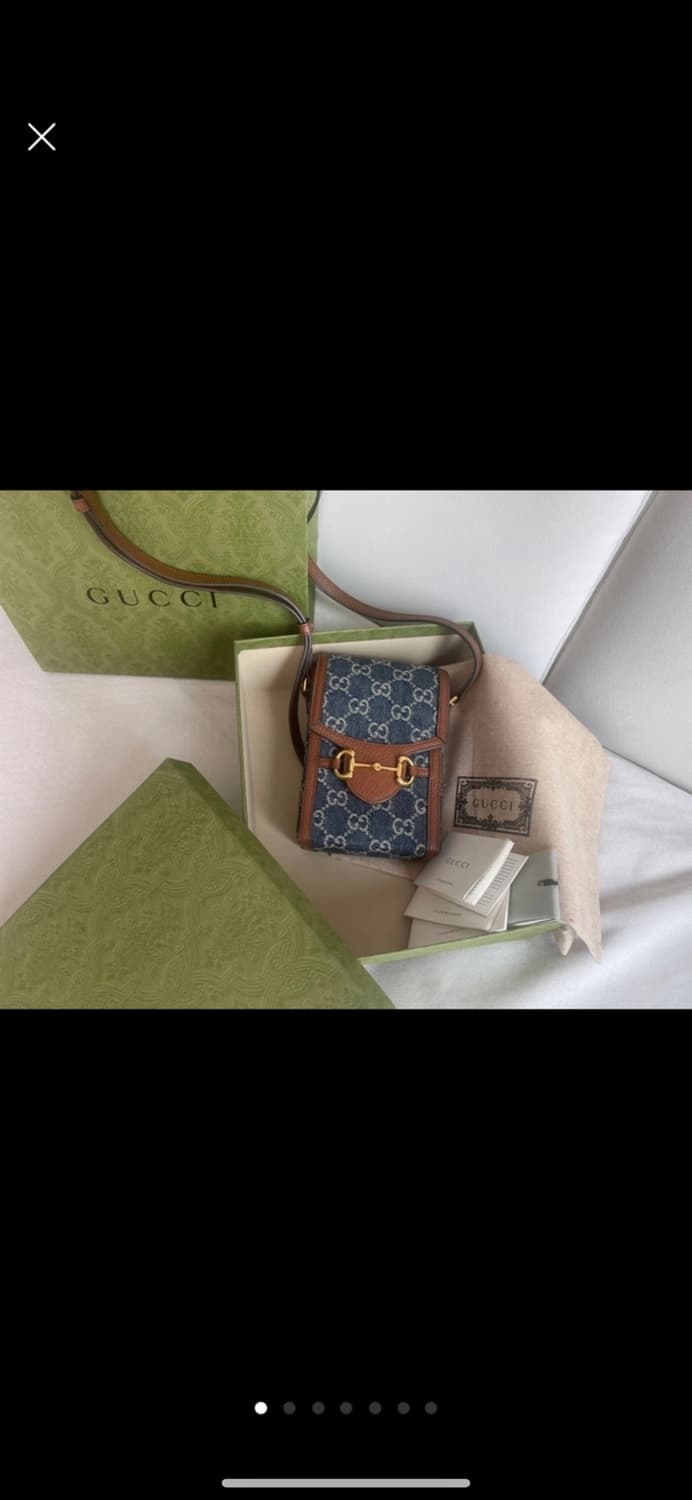 구찌 1955홀스빗미니백 블루/아이보리 상품이미지1