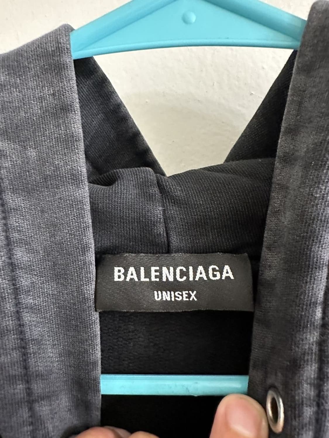 [정품] Balenciaga 워싱 오버핏 후드티 블랙 Xl 상품이미지3