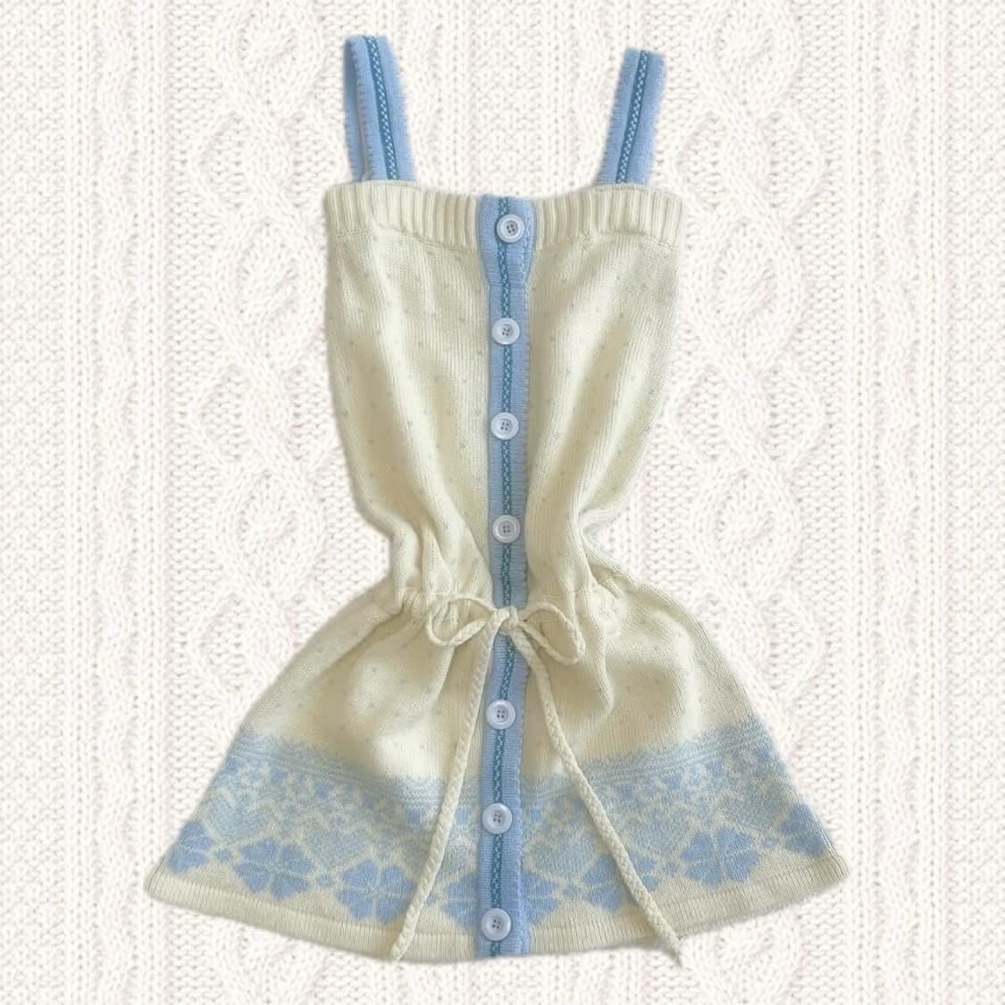 일브 눈꽃 노르딕 니트 원피스 상품이미지2