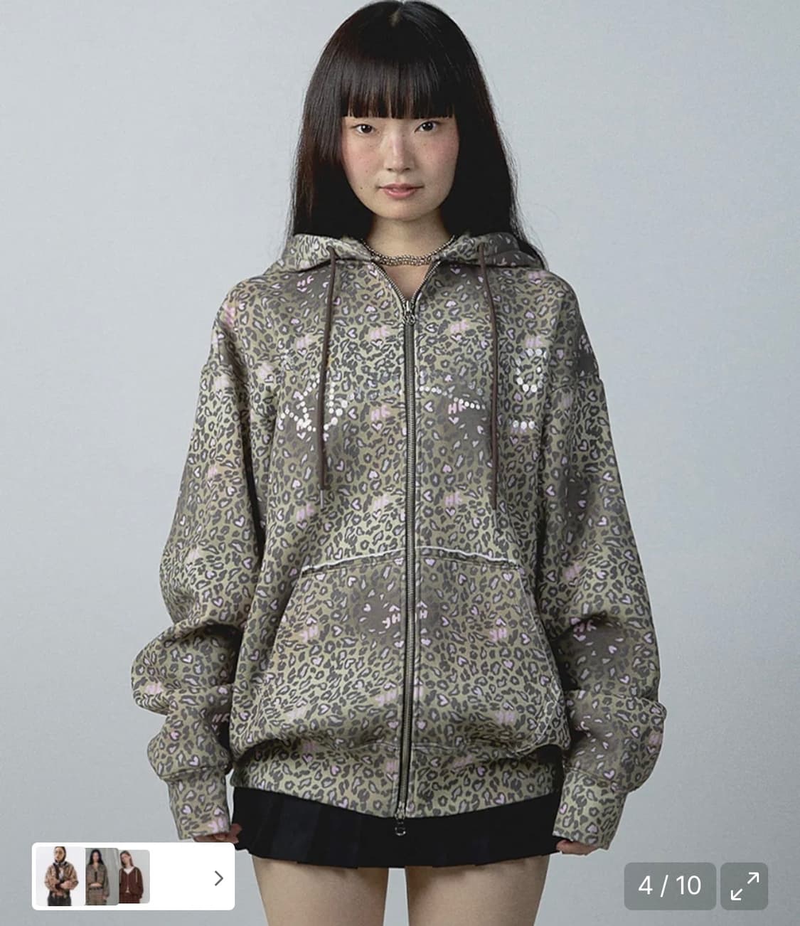 유희 레오파드 후드집업 상품이미지1