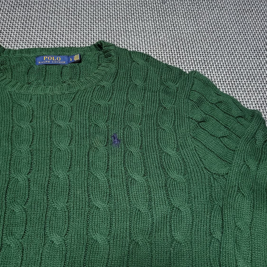 폴로 랄프로렌 케이블 니트 스웨터 그린 (L) 상품이미지3