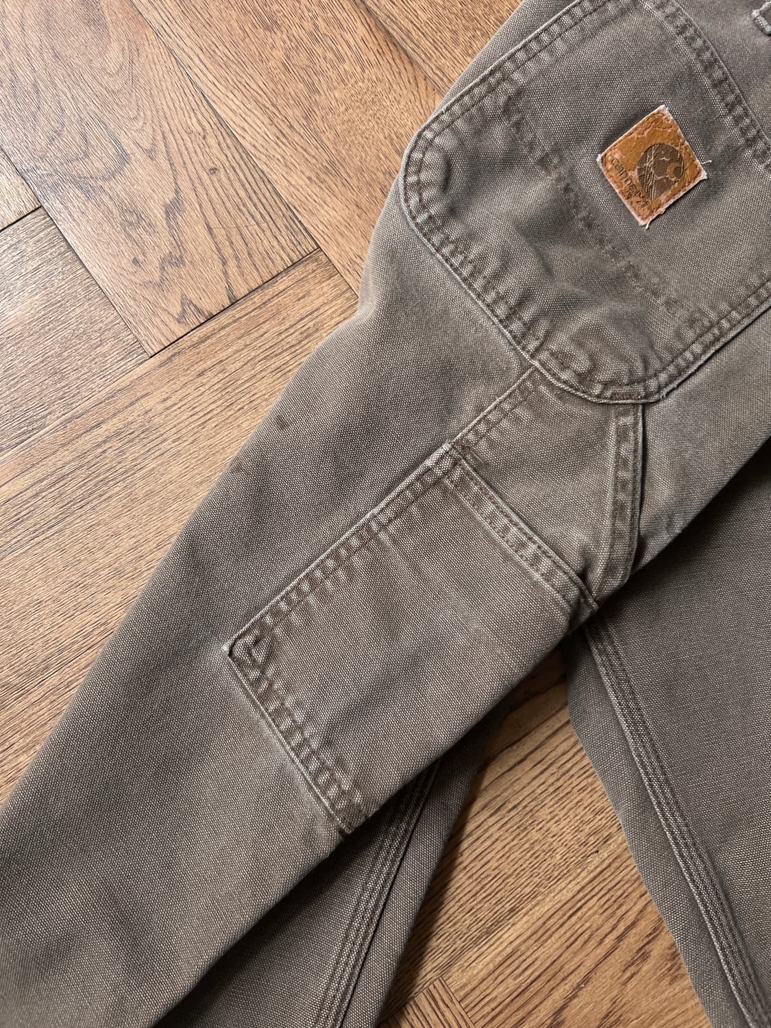 [34]칼하트 USA 빈티지 페이딩 다크브라운 싱글니 카펜터 워크 팬츠 상품이미지7