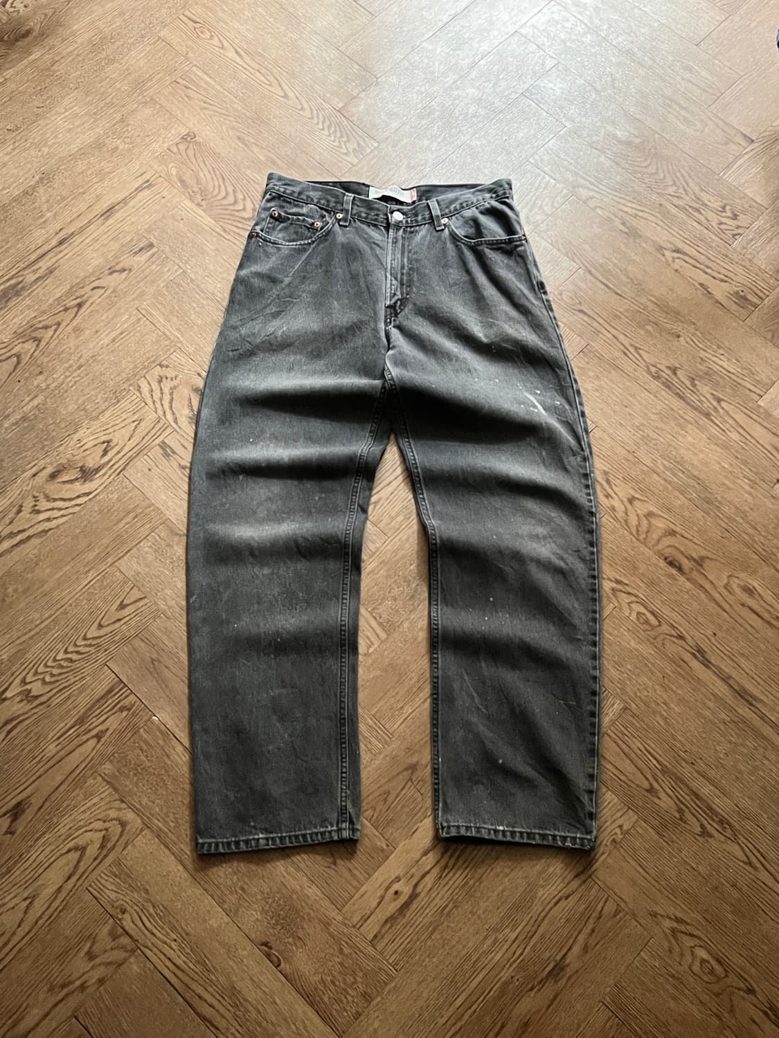 [33]00's 리바이스 USA 550 블랭크탭 페인티드 흑청 데님 팬츠 상품이미지1